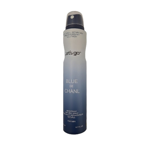 اسپری دئودورانت مردانه لتس گو مدل blue de chanel حجم 200 میلی لیتر