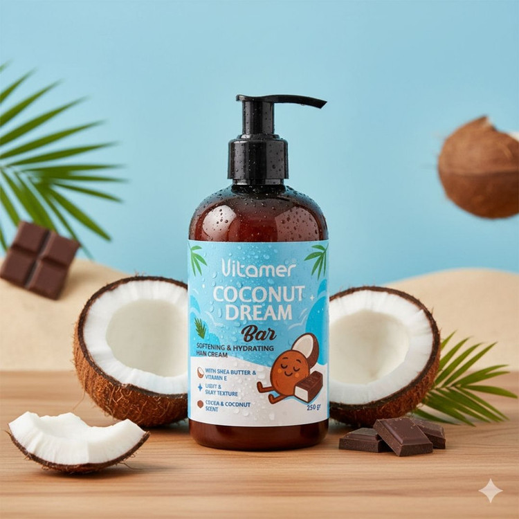 کرم مرطوبکننده و آبرسان بدن ویتامر مدل Coconut Dream مناسب برای انواع پوست حجم 250 میلیلیتر