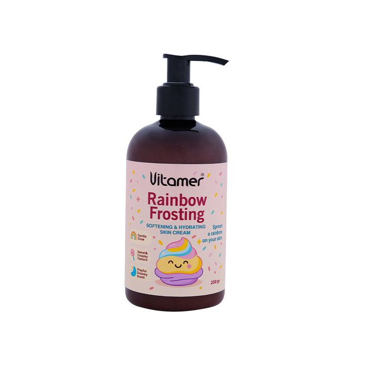 کرم مرطوبکننده و آبرسان بدن ویتامر مدل Rainbow Frosting مناسب برای انواع پوست حجم 250 میلیلیتر