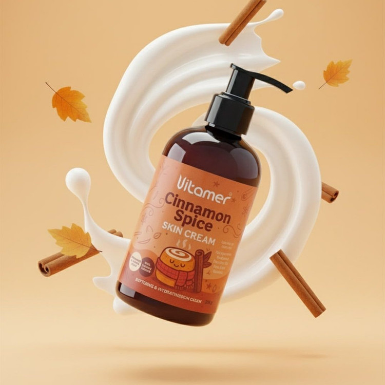 کرم مرطوبکننده و آبرسان بدن ویتامر مدل Cinnamon Spice مناسب برای انواع پوست حجم 250 میلیلیتر