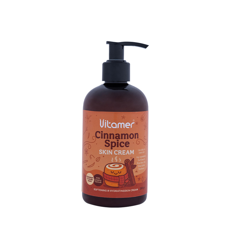 کرم مرطوب‌کننده و آبرسان بدن ویتامر مدل Cinnamon Spice مناسب برای انواع پوست حجم 250 میلی‌لیتر