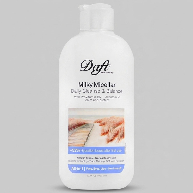 میسلار واتر شیری دافی مدل Milky مناسب پوست خشک و حساس حجم 200 میلیلیتر